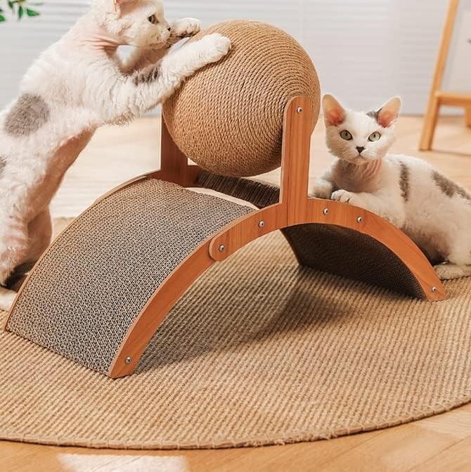 Interactive Cat Scratcher - Sisal Surface with Playful Design