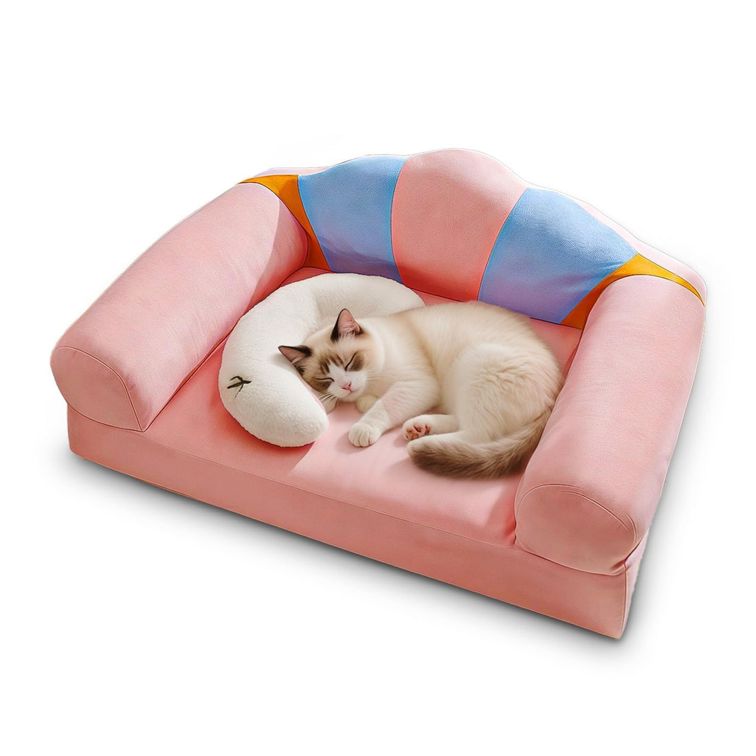 Luna Pet Sofa - Plush Moon-Shaped Couch with Removable Cover