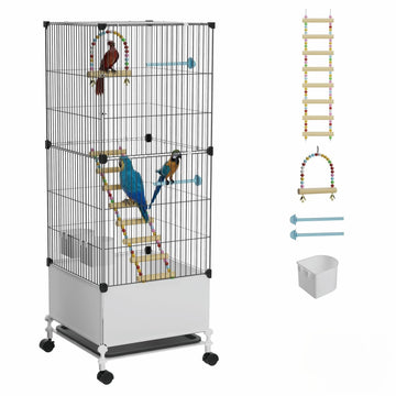 Flight Bird Cage - Spacious Habitat with Rolling Stand