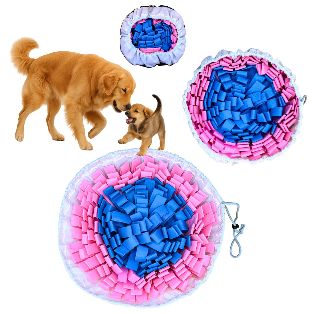 Interactive Snuffle Mat - Portable Foraging Activity with Adjustable Drawstring