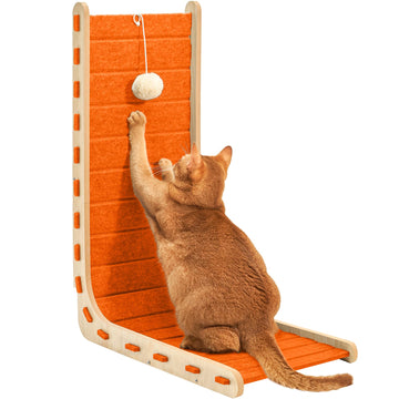 L-Shaped Cat Scratcher - Dual-Side Felt Board with Stability Base