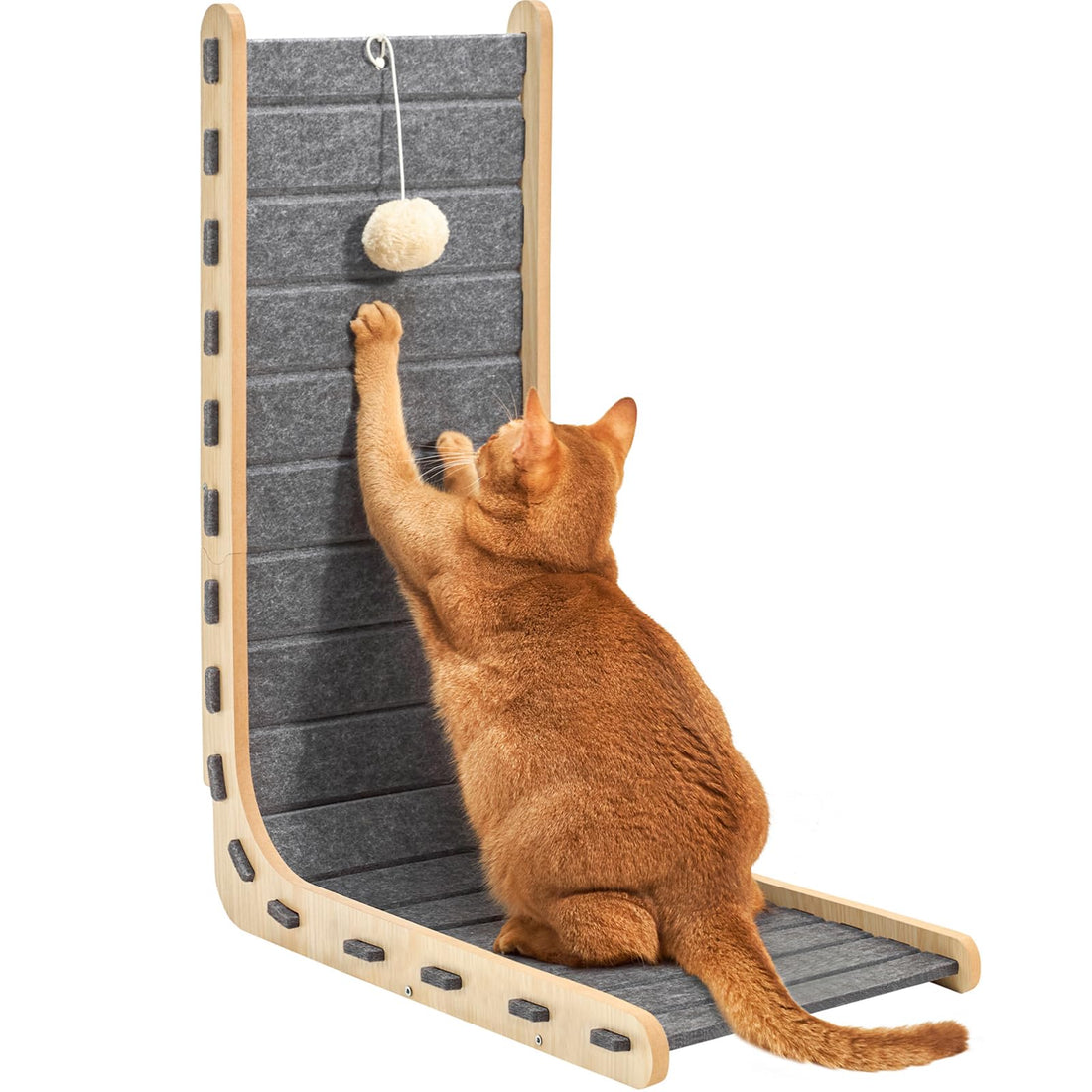 L-Shaped Cat Scratcher - Dual-Side Felt Board with Stability Base