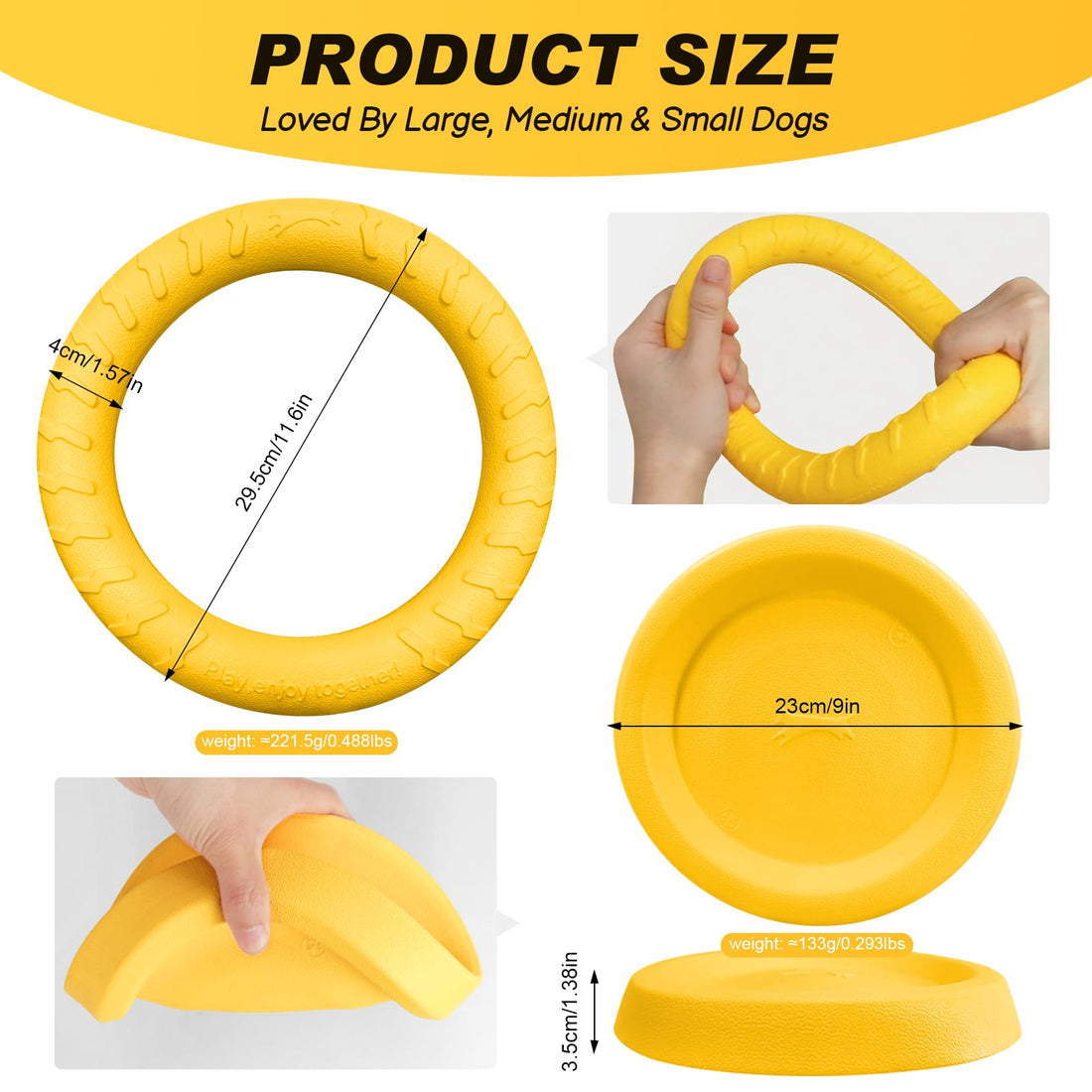 Durable Fetch Toy Set - Floating Disc and Ring for Active Play