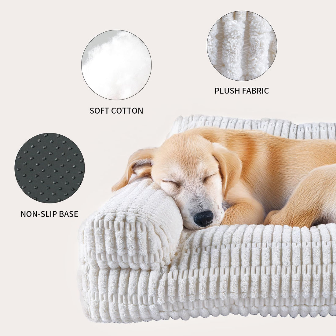 Plush Pet Couch - Cozy Corduroy Sofa with Non-Slip Base