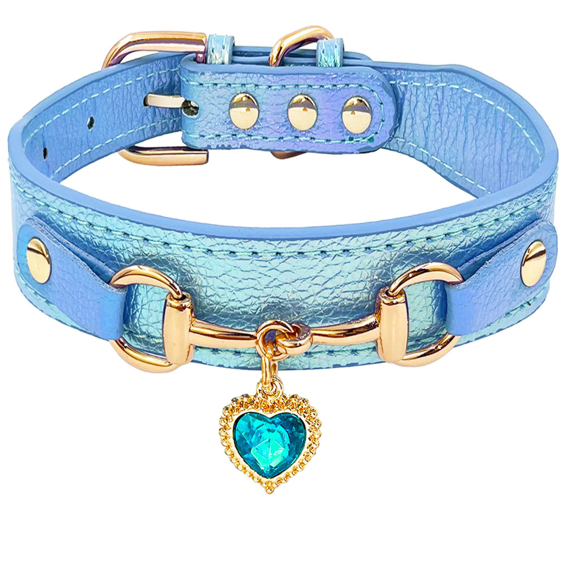 Elegant Pet Collar - PU Leather with Heart Accent