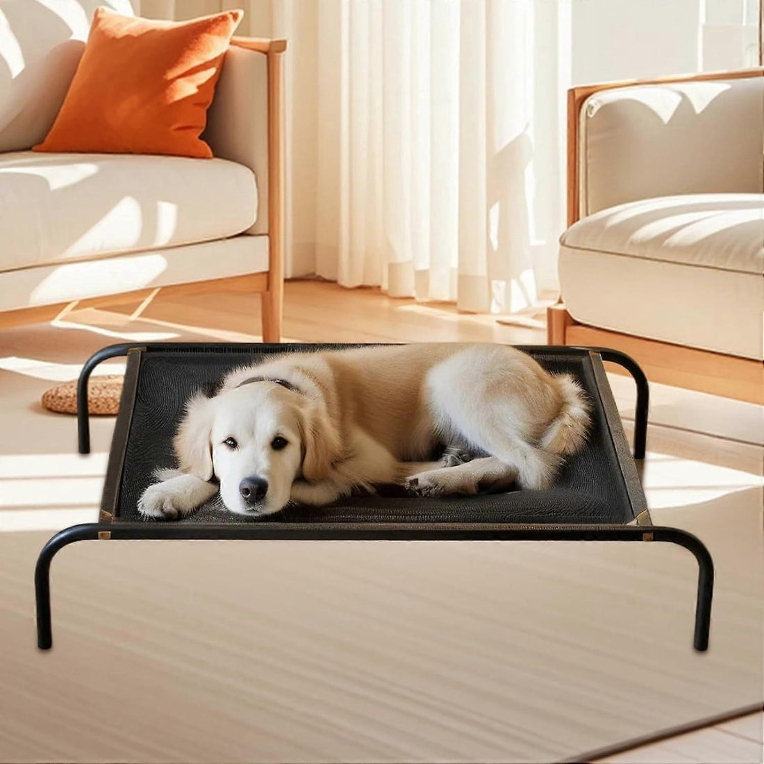 Breathable Outdoor Pet Bed - Portable Cooling Resting Mat with Mesh Fabric