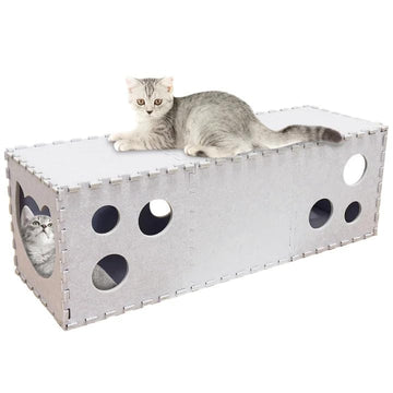 Modular Cat Tunnel - Felt Play System with Peek-Through Windows