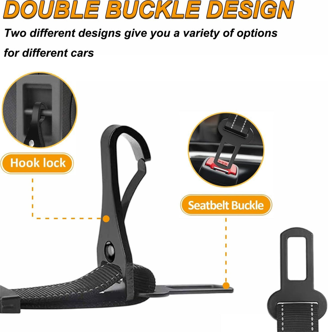 Secure Pet Car Harness - Reflective Safety Leash with Dual Buckles