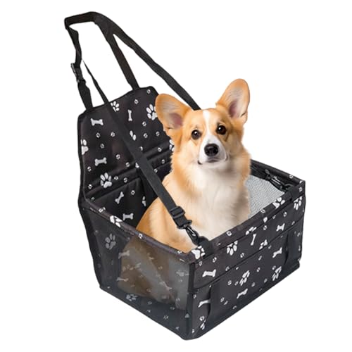 Portable Pet Car Seat - Foldable Travel Carrier with Storage Pocket