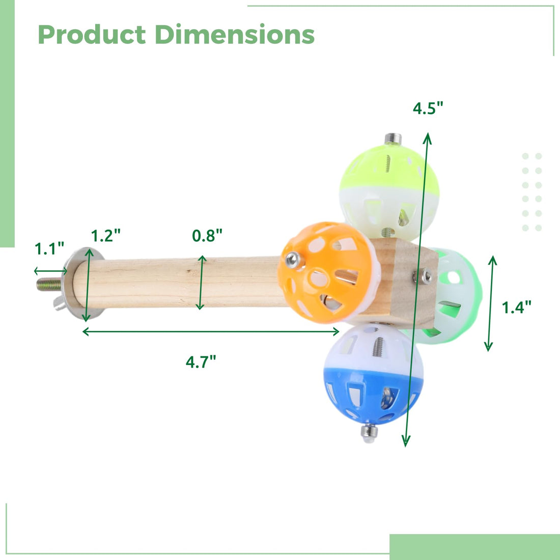 Rotating Bird Perch - Interactive Toy with Bell Balls