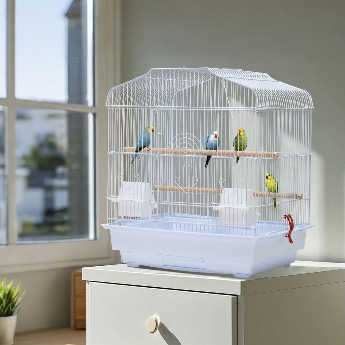 Portable Travel Bird Cage - Lightweight Carrier with Perches