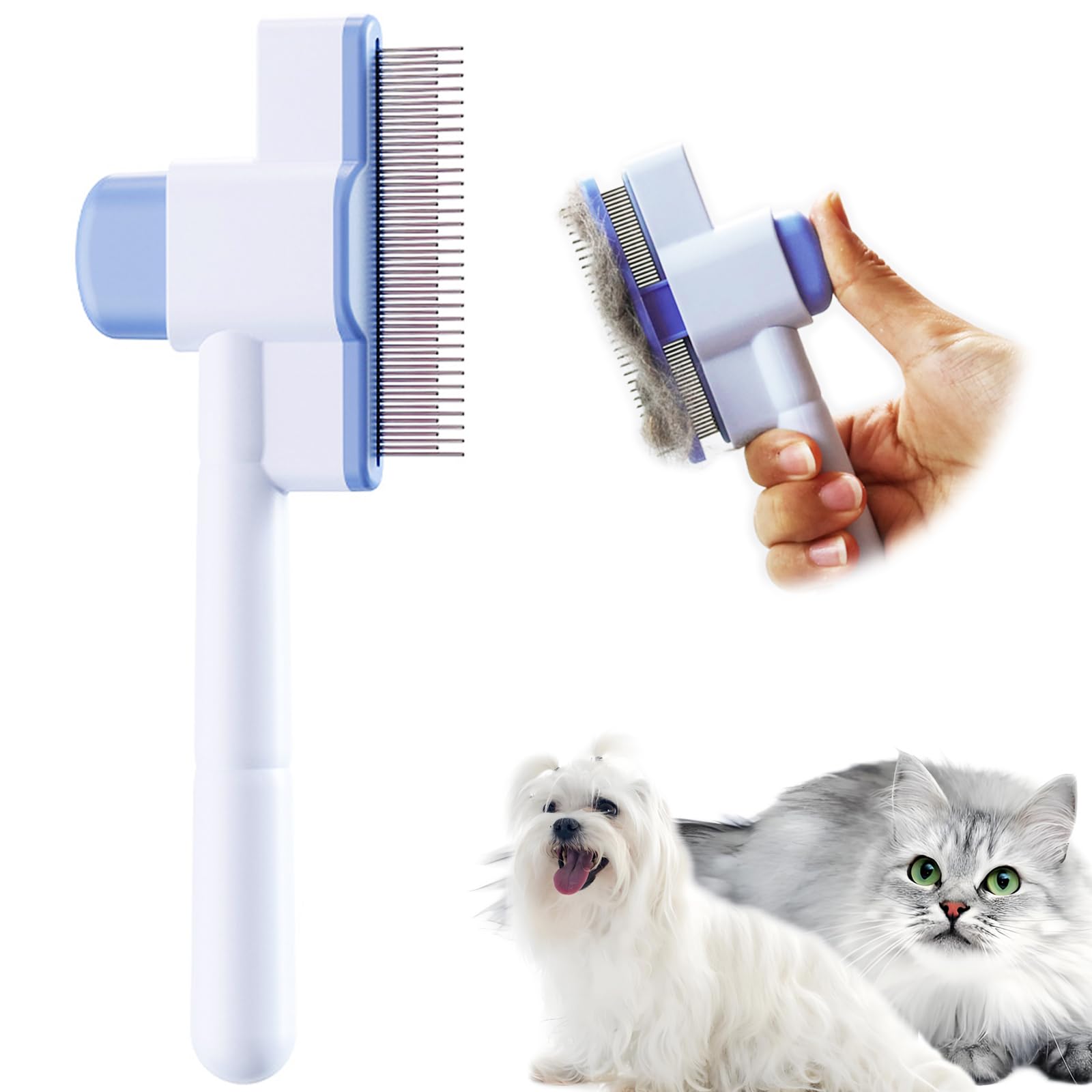 Self-Cleaning Pet Comb - Gentle Grooming Brush for All Coat Types