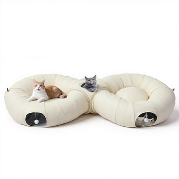Convertible Pet Tunnel - 8-Shaped Play System with Plush Cushions