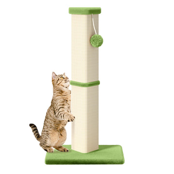 Tall Cat Scratching Post - Sisal-Covered Tower with Playful Accents