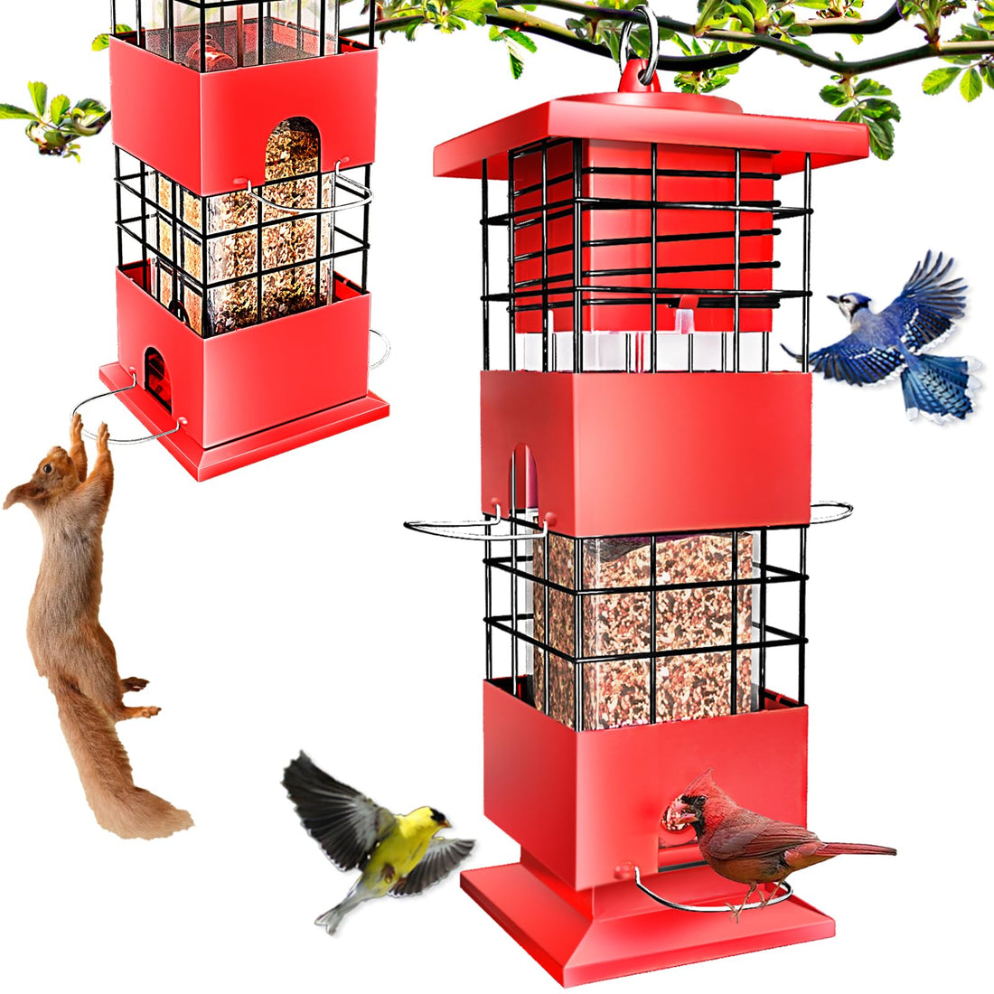Squirrel Proof Bird Feeder - Weight-Activated Metal Wild Bird Feeder