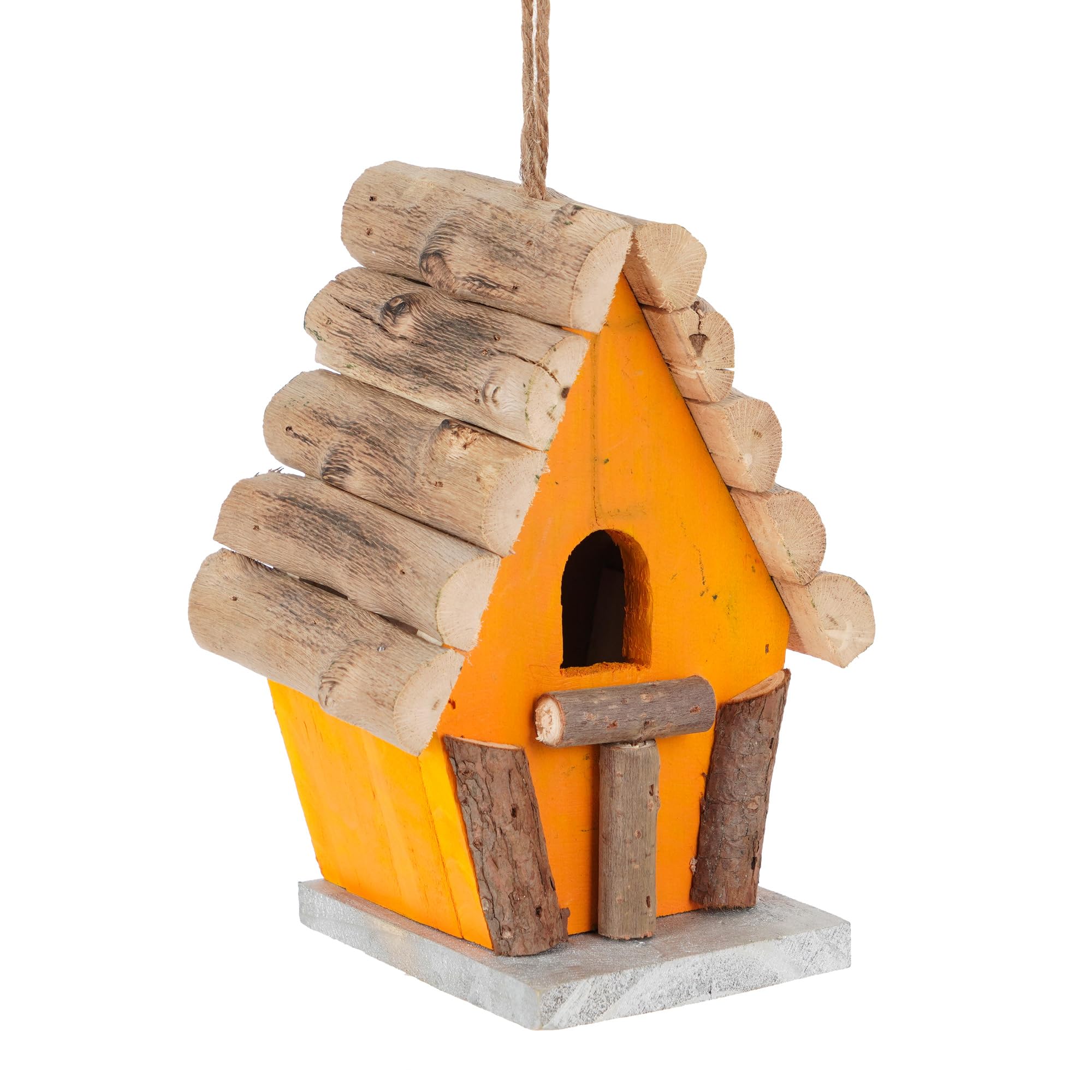 Wooden Bird House with Perch - Hanging Nest for Finches