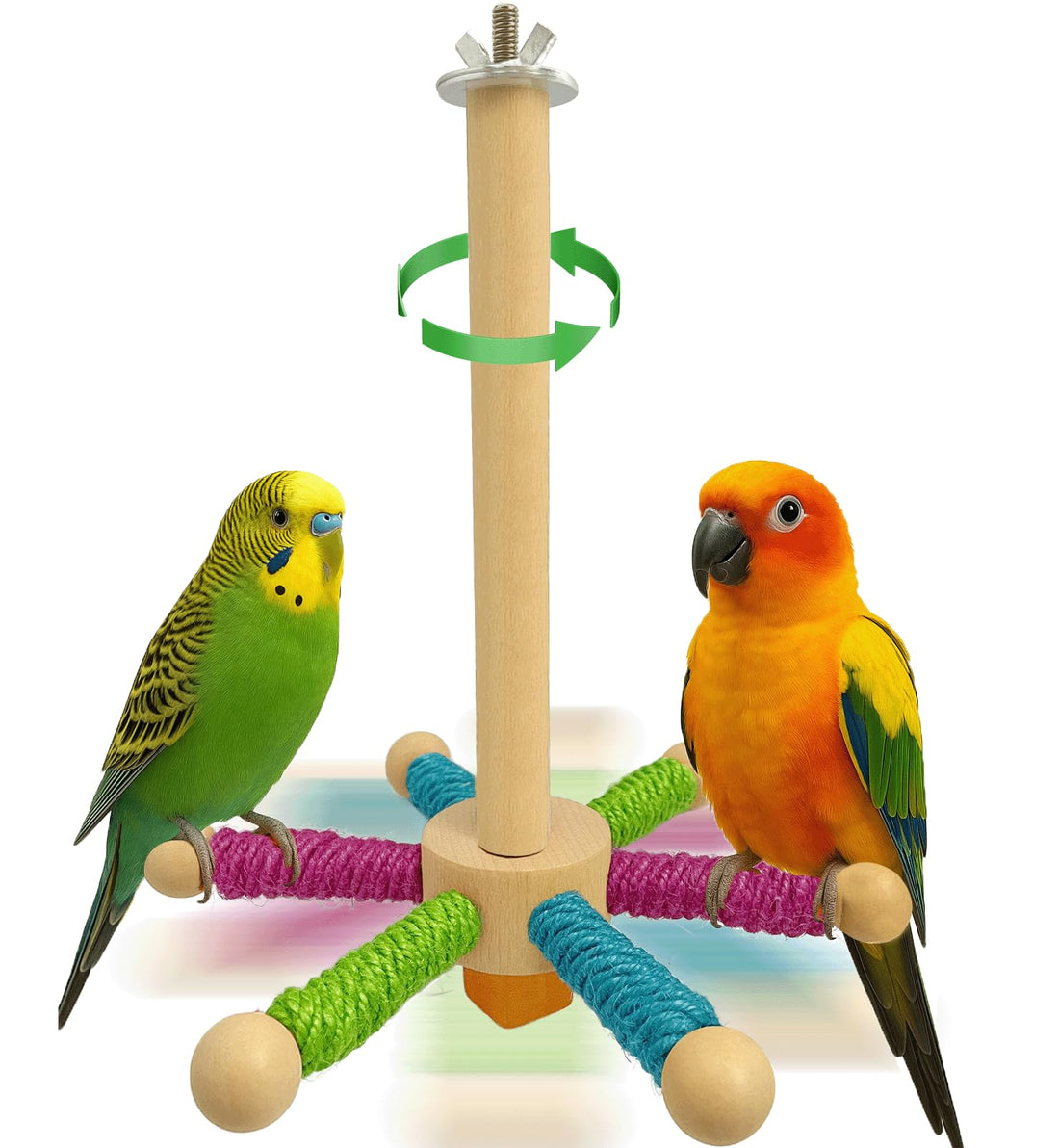 Rotating Bird Perch - Interactive Spinning Play Stand