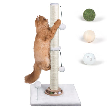 Interactive Cat Scratching Post - Sisal Activity Center with Play Balls