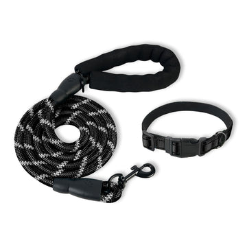Secure Walking Leash - Reflective Nylon with Padded Handle