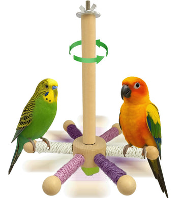 Rotating Bird Perch - Interactive Spinning Play Stand