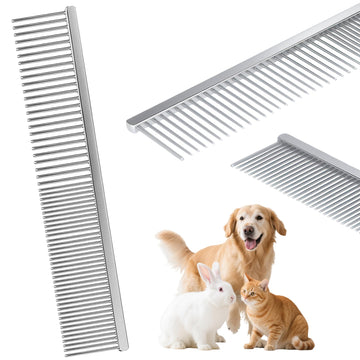 Professional Pet Grooming Comb - Stainless Steel Detangling Tool