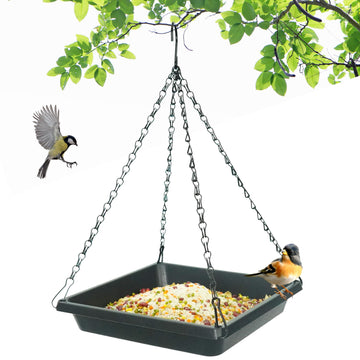 Platform Bird Feeder - Spacious Hanging Tray with Drainage