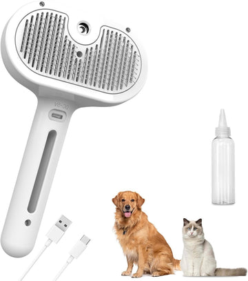 3-in-1 Pet Grooming Brush - Steam Care & Detangling Comb