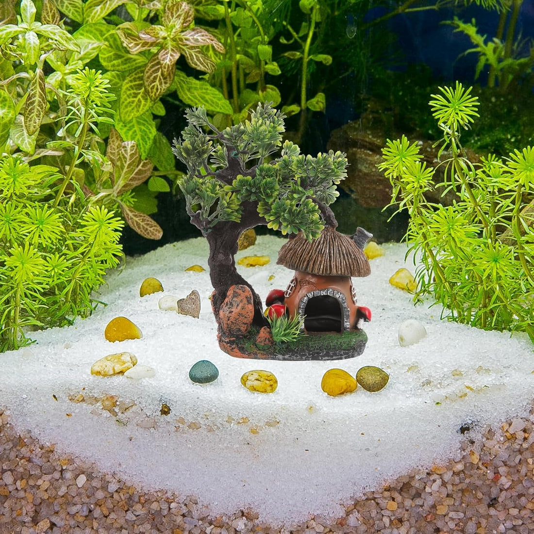 Mushroom Hideout House - Resin Aquarium Shelter Ornament