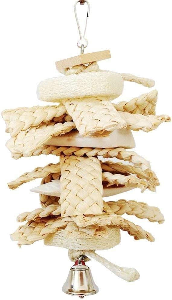 Natural Loofah Chew Toy - Bird Beak Grinding Swing