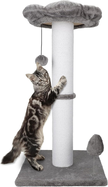 Tall Cat Scratching Post - Sisal-Covered Tower with Removable Perch