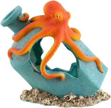 Octopus Aquarium Ornament - Realistic Resin Hideout Cave