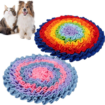 Floral Snuffle Mat Set - Interactive Foraging Toys with Hanging Rope