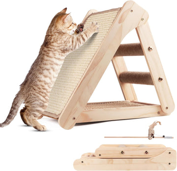 Triangular Cat Scratcher - Sisal Ramp with Foldable Design