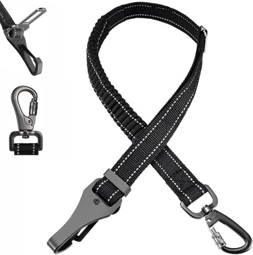 Secure Pet Car Harness - Reflective Safety Leash with Dual Buckles